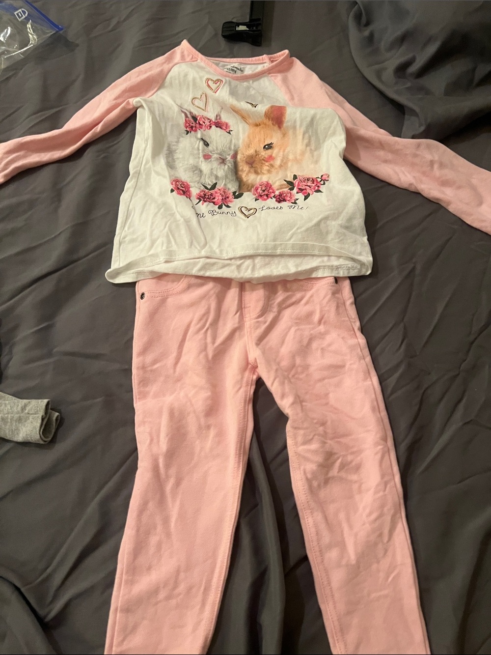 Garanimals Pink and White Bunny Pajama Set